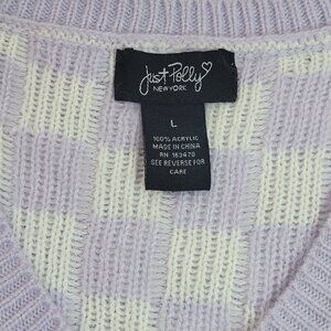 Cute purple and white checkered Just Polly cropped vest in great condition v nec
